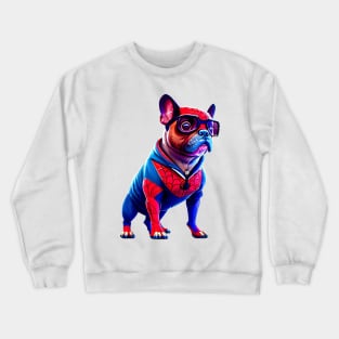 Super Frenchie: Red and Blue Hoodie Version 4 Crewneck Sweatshirt